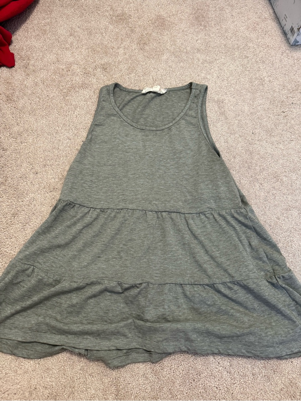 Pink Republic Olive Green Tiered Tank Dress